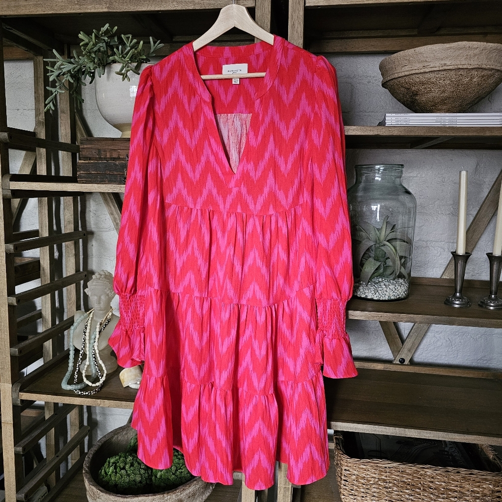 Tuckernuck Pomander Place Kenzo Dress Hot Pink Ikat Size XXXL NWOT Orig. $128